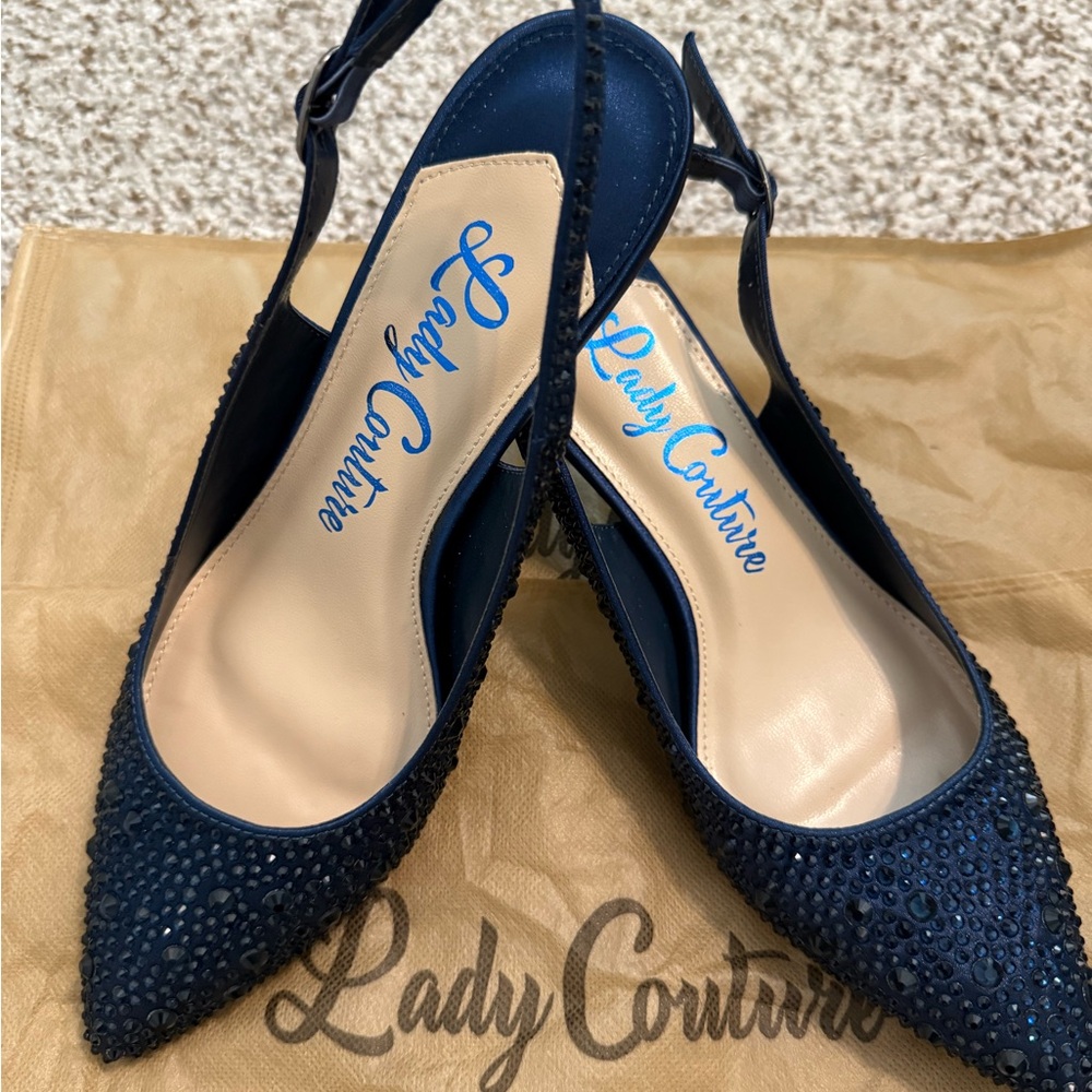 Glamorous Blue Shimmer Heels